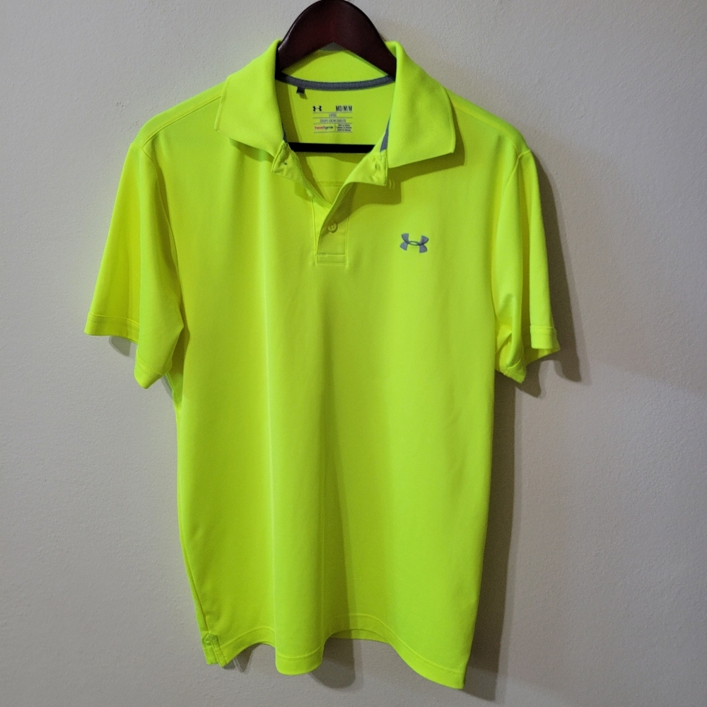 Under Armour Men's Polo Neon Yellow Size M